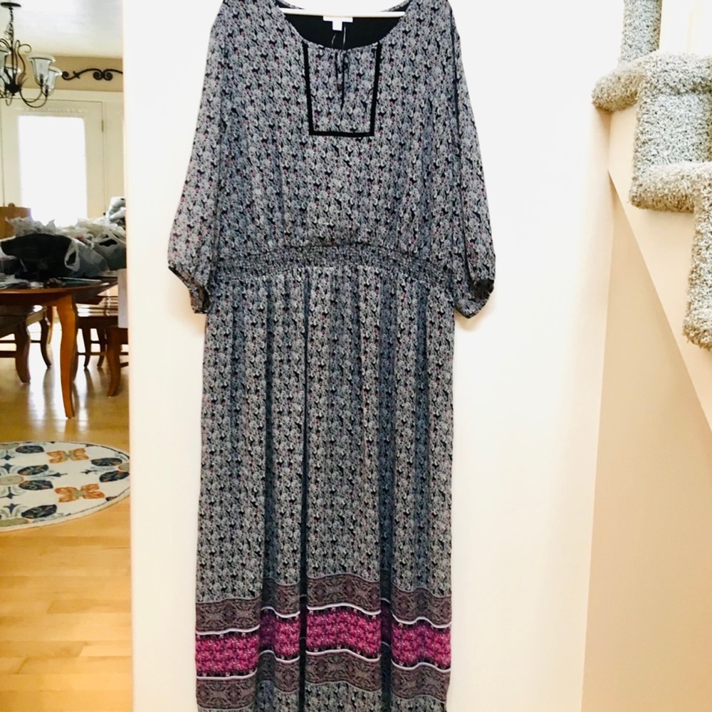 WESTPORT Plus Size 24 Woman’s Dress Navy Floral Maxi NEW